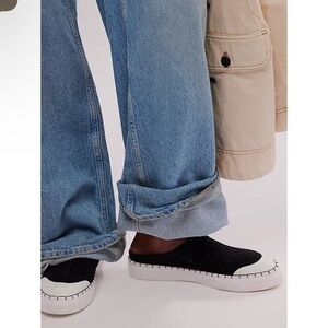 New Free People Black Suede Juno Slip On Sport 8